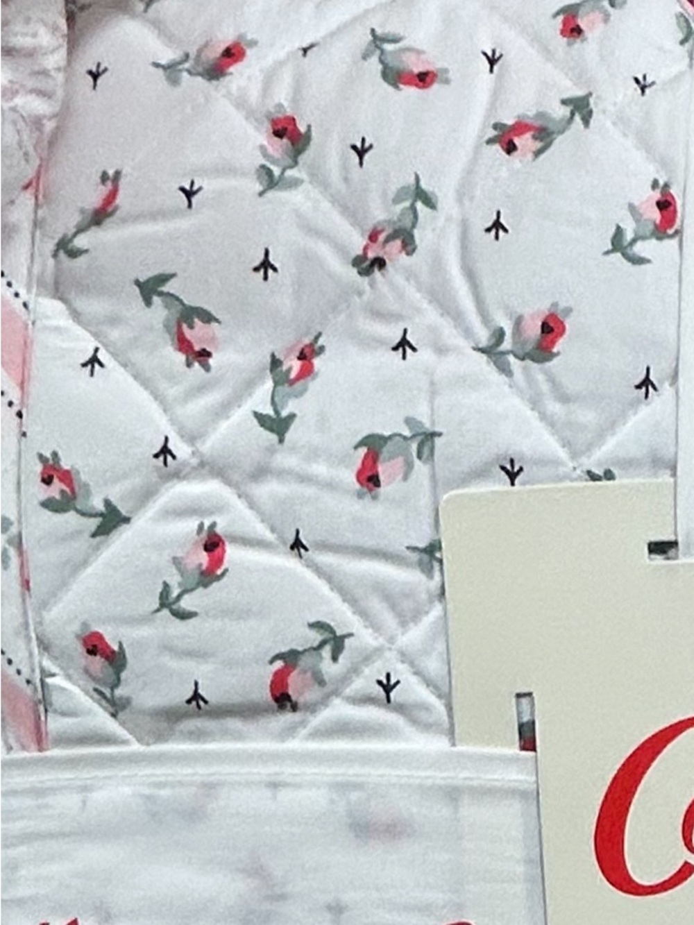 Cath Kidston Rosebud Stripe Pink Queen Cotton Quilt Set 90”x90” - Picture 4 of 6